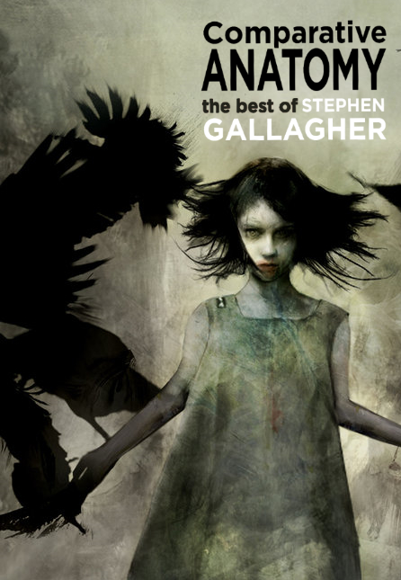 Cover image for Comparative Anatomy featuring art by Christopher Shy, a serious young girl fixes the viewer with a confrontational gaze while ravens circle around her